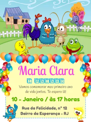 Galinha Pintadinha生日邀请函 – 静态 – Pedro Henrique