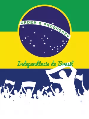Arte Independência do Brasil com Bandeira para Editar Online