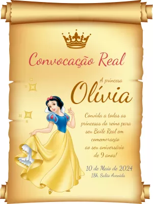 白雪公主生日邀请函 – 静态 – Querido Convite