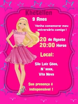Invitación de cumpleaños Barbie – Estático – Lilian Designer