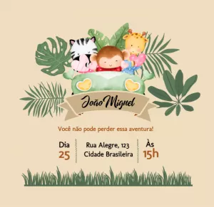 Safari Birthday Invitation – Static – Vanessa Costa Alves