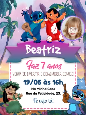 Invitación de cumpleaños Stitch – Estático – Pedro Henrique