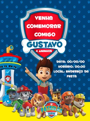 Invito di compleanno Paw Patrol – Statico – C&B artes