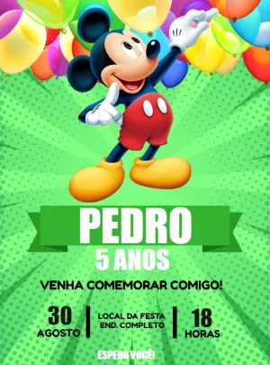 Mickey Mouse Birthday Invitation – Static – Jonathan Fiuza