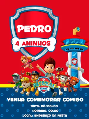 Invito di compleanno Paw Patrol – Statico – C&B artes