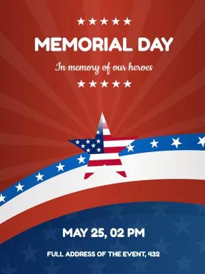 Memorial Day Patriotic Invitation to Edit Online