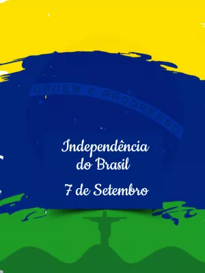 Post Independência do Brasil com Bandeira para Editar Online