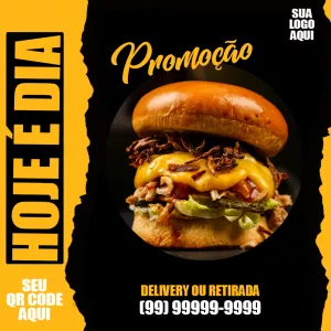 Post de Promoção para Hamburgueria para Editar Online