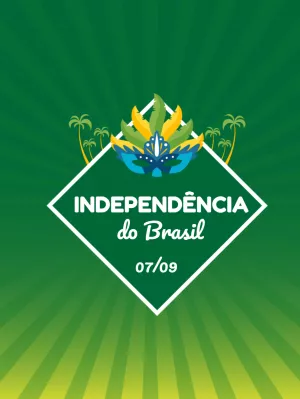Arte Independência do Brasil com Elementos Tropicais para Editar