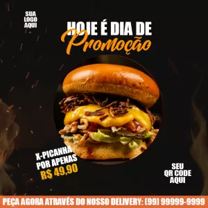 Post de Promoção para Hamburgueria para Editar Online