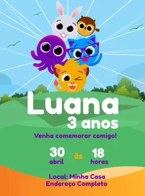 Invitación de cumpleaños Bolofofos – Estático – Jonathan Fiuza
