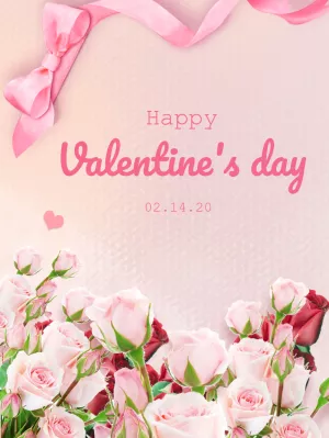 Valentine's Day Invitation with Roses to Edit Online
