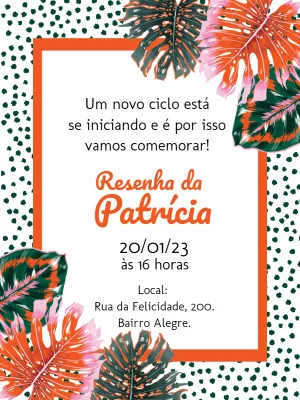 Convite de Aniversário Resenha Tropical para Editar Online