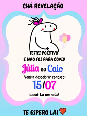 Convite Chá Revelação Flork Engraçado para Editar Online