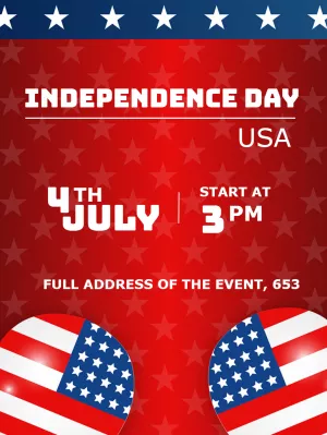 Editable 4th of July Party Invitation with Patriotic Design
