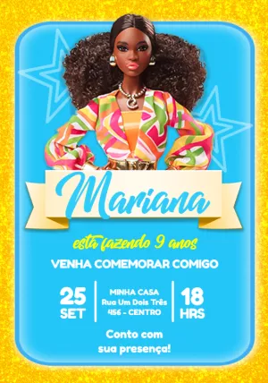 Invitación de cumpleaños Barbie – Estático – Jotta