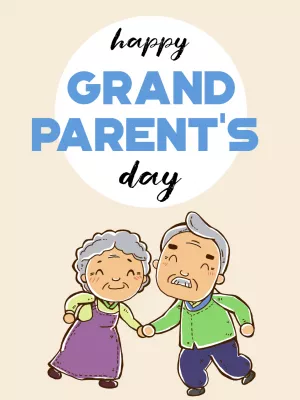 Happy Grandparent's Day Card with Cute Couple to Edit Online