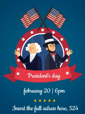 President's Day Flyer with Presidents to Customize Online