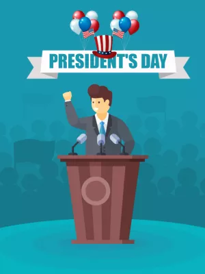 President's Day Post with Politician to Edit Online