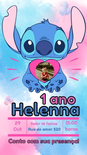 Stitch Birthday Invitation – Static – Ariane