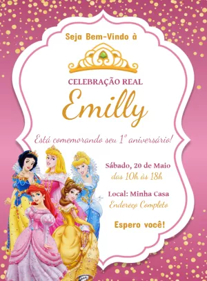 Invitación de cumpleaños Princesas – Estático – Jonathan Fiuza