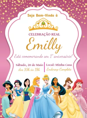 Invitación de cumpleaños Princesas – Estático – Jonathan Fiuza