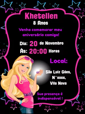 Invitación de cumpleaños Barbie – Estático – Lilian Designer