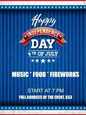 Independence Day Invitation with Patriotic Design to Edit Online