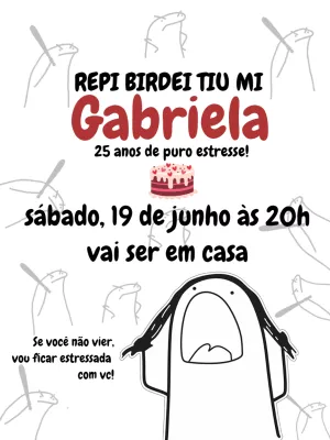 Convite de Aniversário Flork Meme para Editar Online