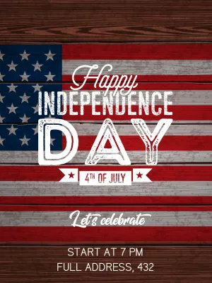 Editable 4th of July Invitation with Rustic American Flag