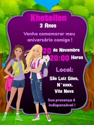 Invitación de cumpleaños Barbie – Estático – Lilian Designer