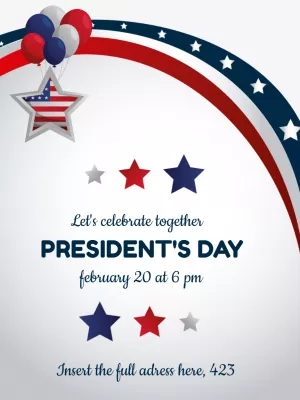 President's Day Invitation with Patriotic Stars to Edit Online