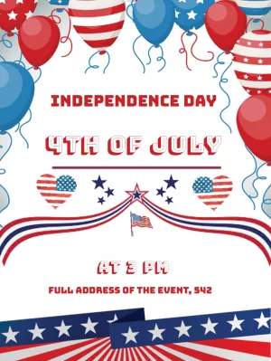 Independence Day Party Invitation to Edit Online