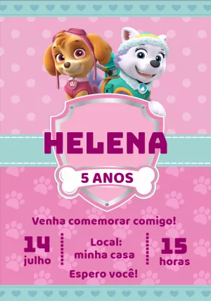 Invito di compleanno Paw Patrol – Statico – Mariana Correa