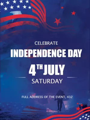 Independence Day Party Invitation with Flag to Edit Online