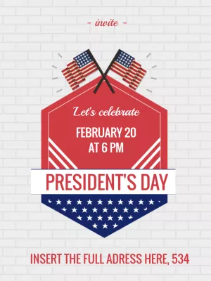 President's Day Patriotic Invitation to Edit Online