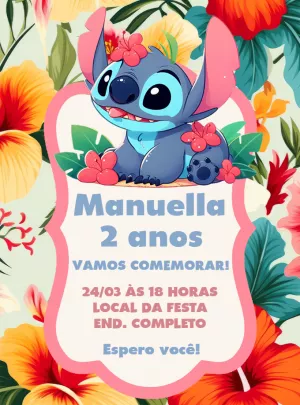 Stitch Birthday Invitation – Static – Decore Arte