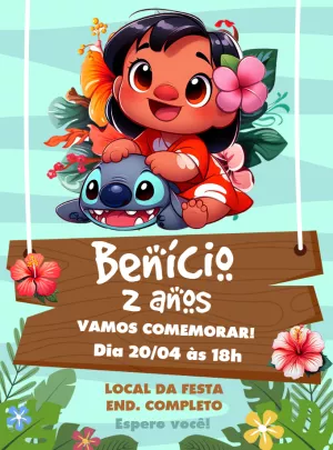 Invitación de cumpleaños Stitch – Estático – Decore Arte