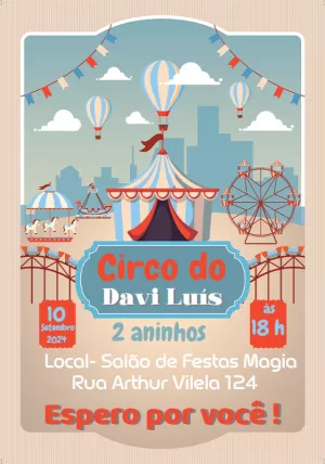 Circus Birthday Invitation – Static – maria eunice miranda