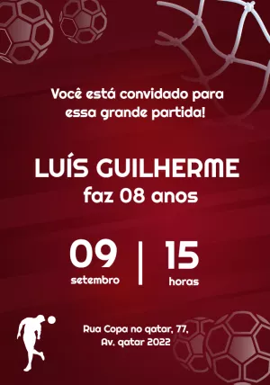 Convite de Aniversário Futebol para Editar Online