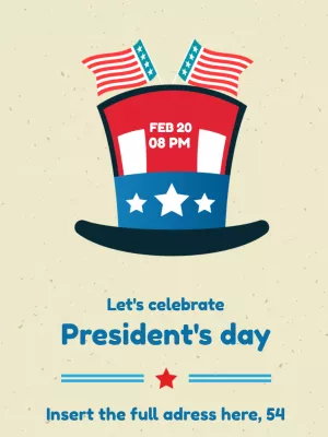 President's Day Poster with Patriotic Hat to Edit Online