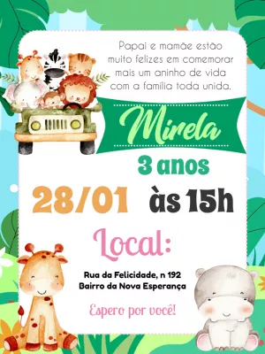 Safari Birthday Invitation – Static – Pedro Henrique