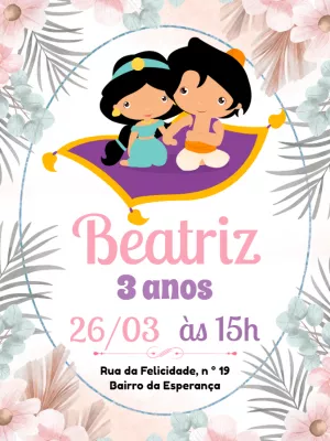 Invitación de cumpleaños Princesas – Estático – Pedro Henrique