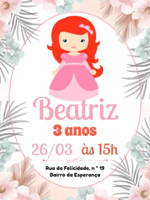 Invitación de cumpleaños Princesas – Estático – Pedro Henrique