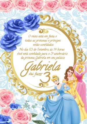 Invitación de cumpleaños Princesas – Estático – Mais Gráfica