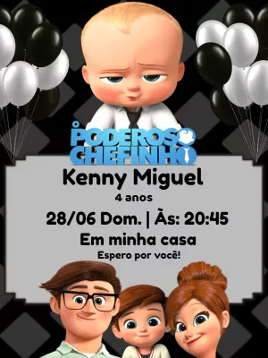 Convite de Aniversário O Poderoso Chefinho para Editar Online