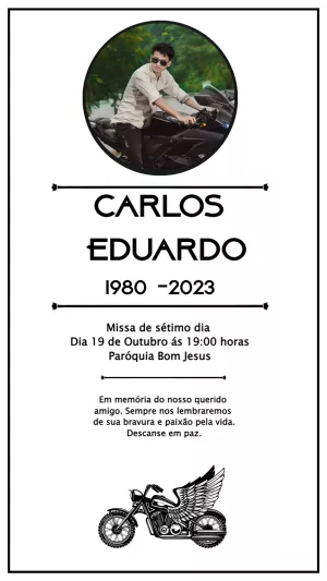Convite Missa de Sétimo Dia com Foto e Moto para Editar Online