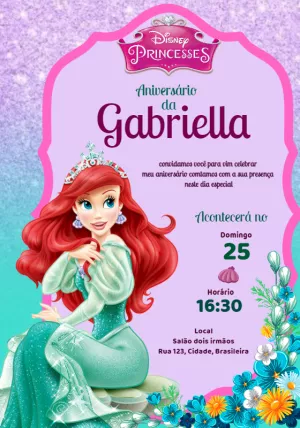 Invito di compleanno La Sirenetta – Statico – Samia designer