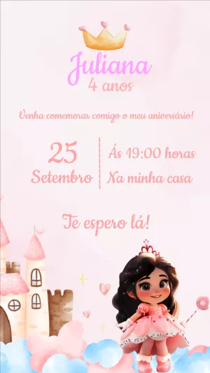 Invitación de cumpleaños Princesas – Estático – Fernanda