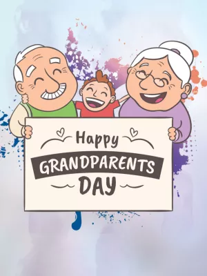 Grandparents' Day Card with Illustration to Edit Online